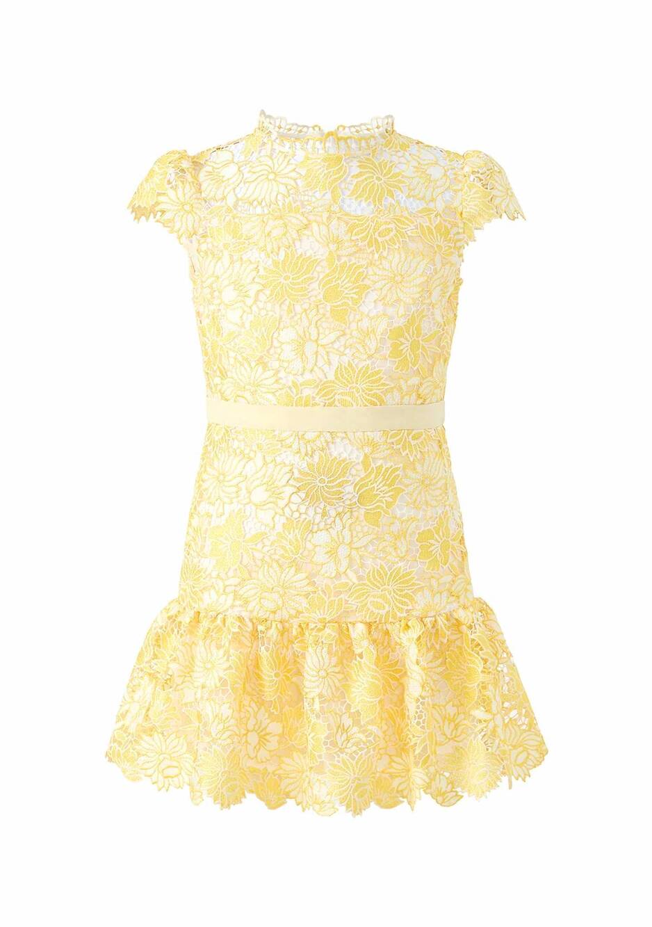 NEW MARLO kid's cassandra embroidered mini dress in yellow